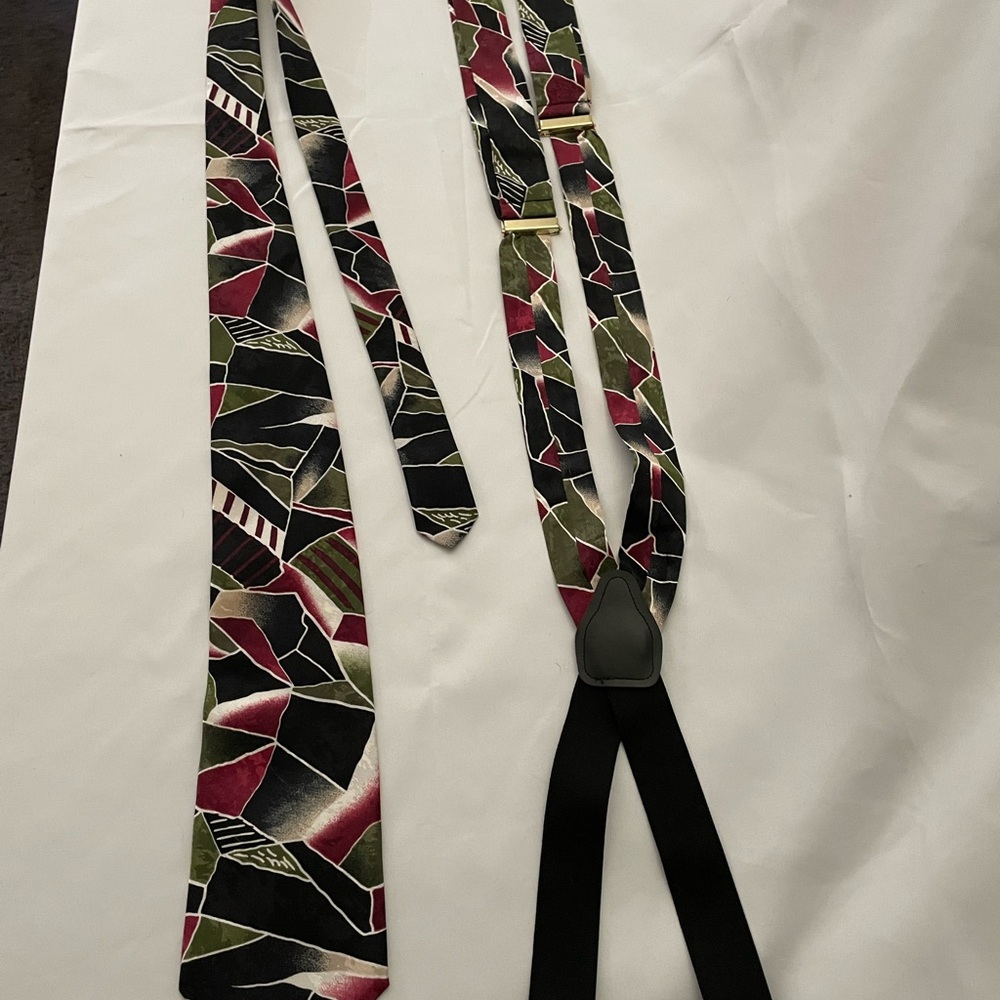Vintage Carlos Tomasini Suspender andtie set